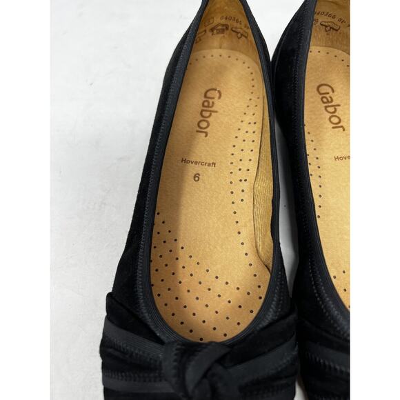 Gabor Loafer Hovercraft Laura Look Lovely‎ Suede Leather Ballet Women Black 6 - Picture 6 of 9